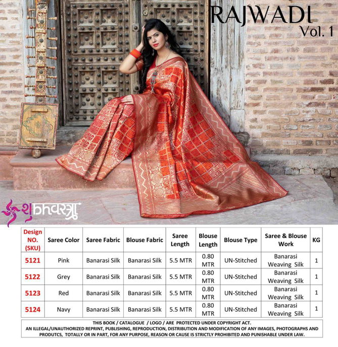 Subhvastra Rajwadi Vol 1 Exclusive Designer Banarasi Silk Festival Wear Saree Collection 